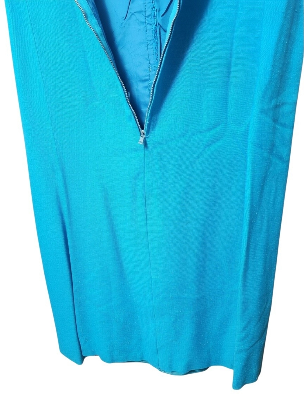 Vintage 1960s Harzfeld's Kansas City Mod Shift Dress - Turquoise Clusters - Picture 11 of 13
